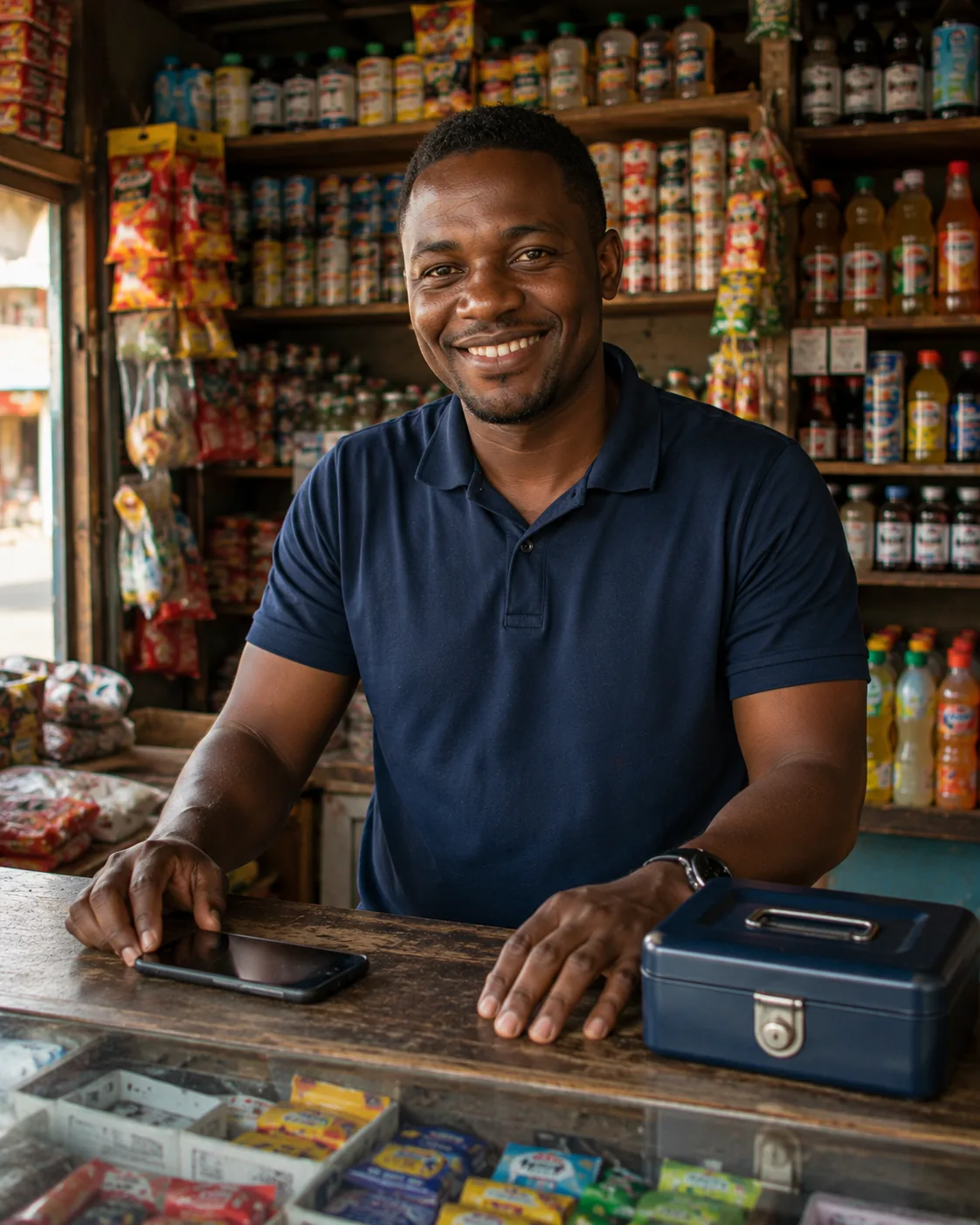 Un dealer Konbit dans sa boutique